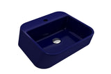 BOCCHI Firenze 20" Rectangle Vessel Fireclay Bathroom Sink, Sapphire Blue, Single Faucet Hole, 1074-010-0126