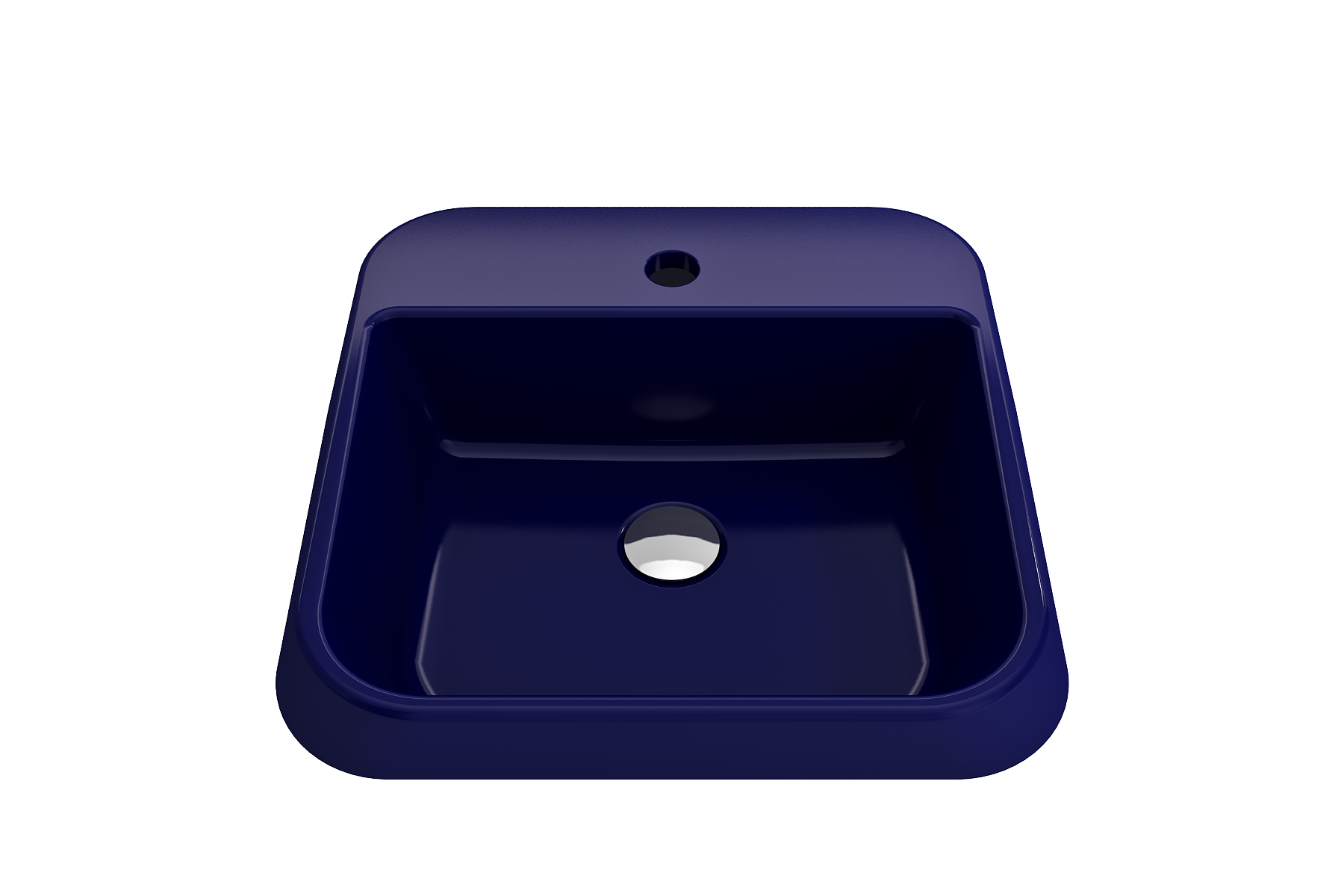 BOCCHI Firenze 20" Rectangle Vessel Fireclay Bathroom Sink, Sapphire Blue, Single Faucet Hole, 1074-010-0126