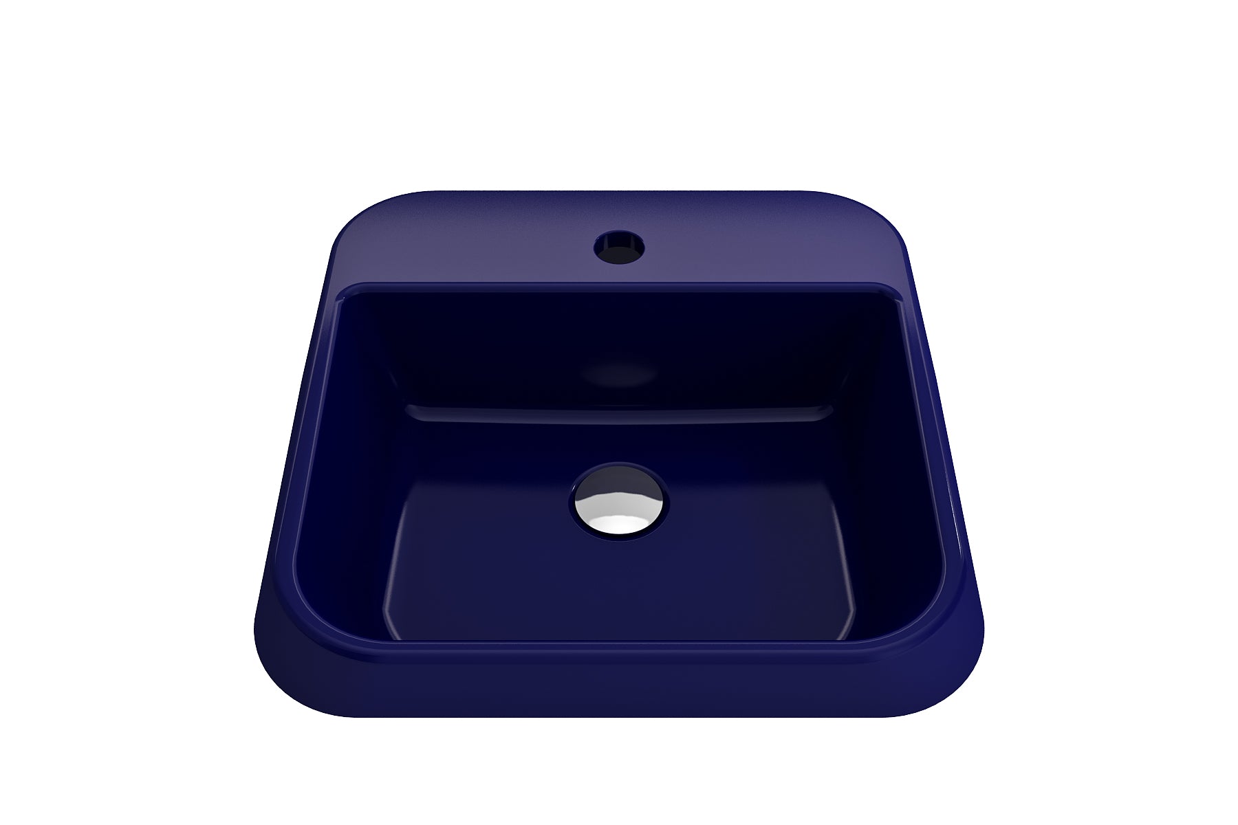 BOCCHI Firenze 20" Rectangle Vessel Fireclay Bathroom Sink, Sapphire Blue, Single Faucet Hole, 1074-010-0126