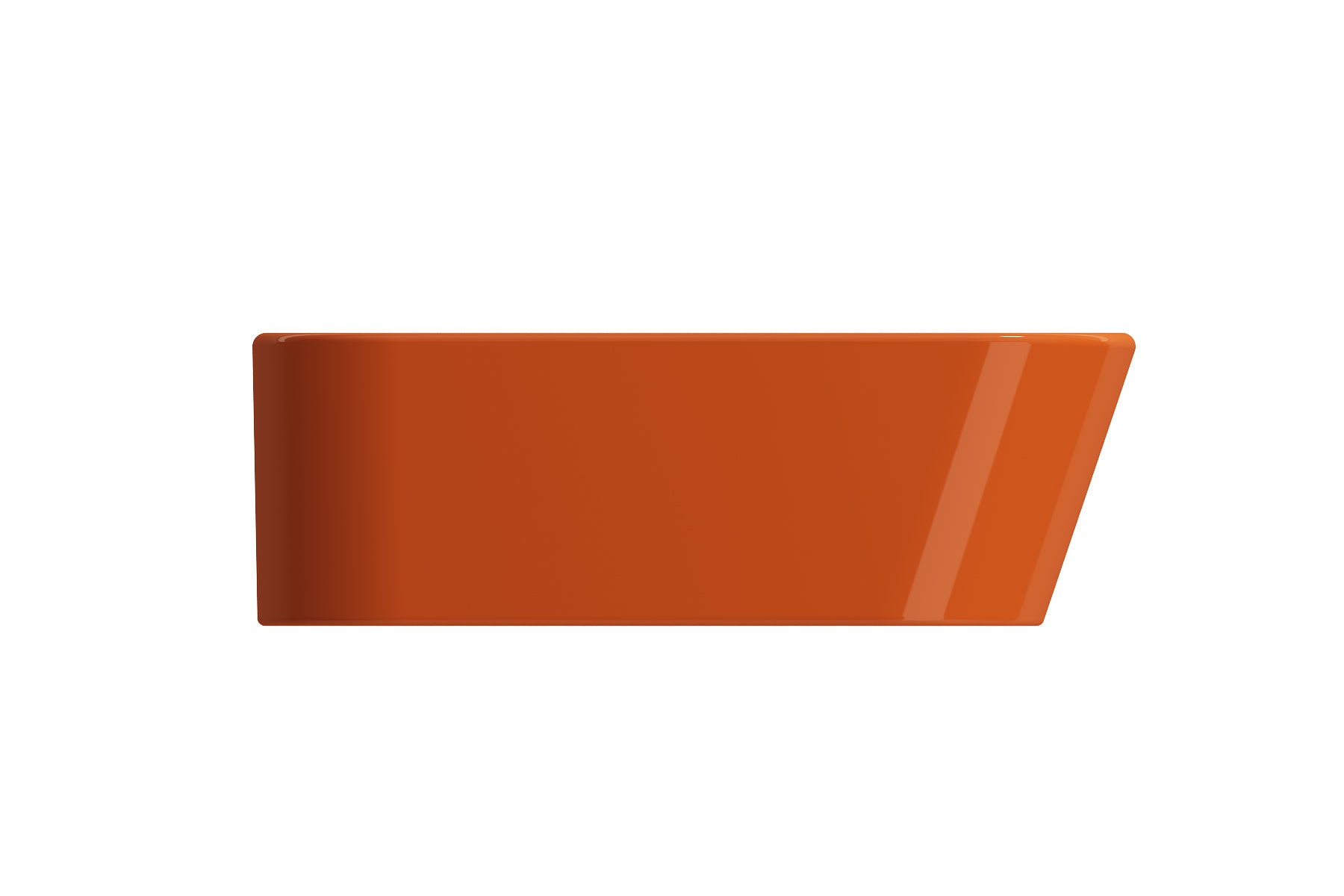 BOCCHI Firenze 20" Rectangle Vessel Fireclay Bathroom Sink, Orange, Single Faucet Hole, 1074-012-0126