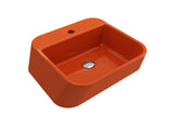 BOCCHI Firenze 20" Rectangle Vessel Fireclay Bathroom Sink, Orange, Single Faucet Hole, 1074-012-0126