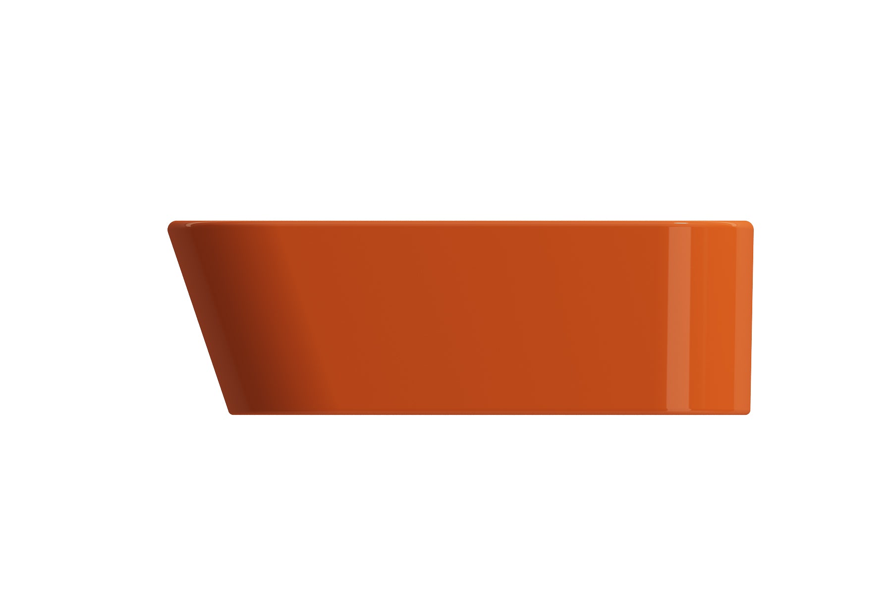 BOCCHI Firenze 20" Rectangle Vessel Fireclay Bathroom Sink, Orange, Single Faucet Hole, 1074-012-0126