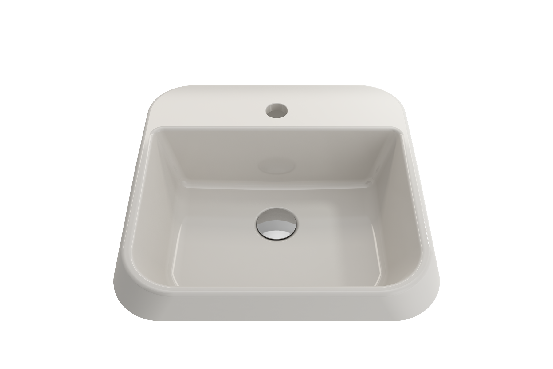 BOCCHI Firenze 20" Rectangle Vessel Fireclay Bathroom Sink, Biscuit, Single Faucet Hole, 1074-014-0126