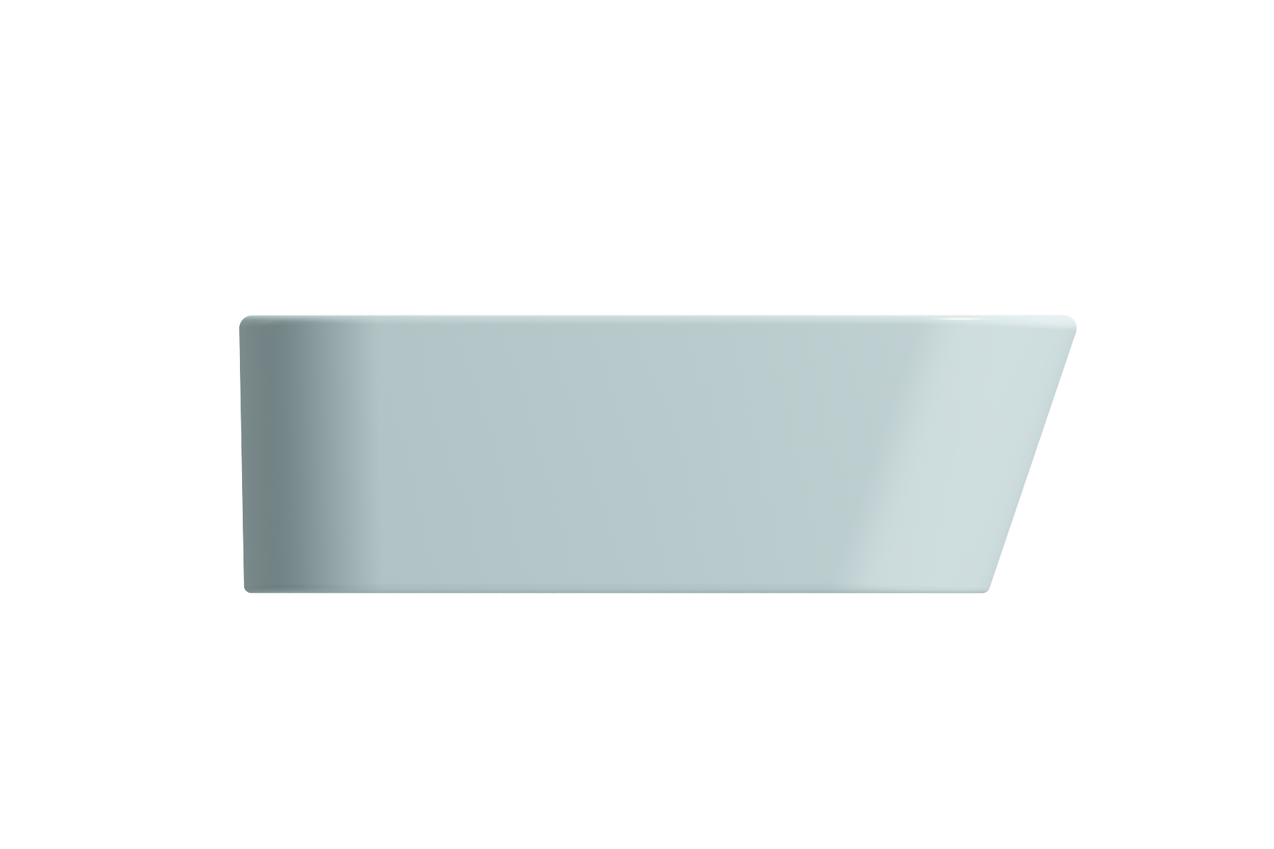 BOCCHI Firenze 20" Rectangle Vessel Fireclay Bathroom Sink, Matte Ice Blue, Single Faucet Hole, 1074-029-0126