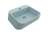 BOCCHI Firenze 20" Rectangle Vessel Fireclay Bathroom Sink, Matte Ice Blue, Single Faucet Hole, 1074-029-0126