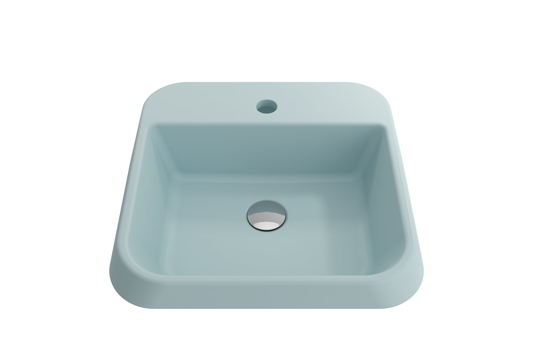 BOCCHI Firenze 20" Rectangle Vessel Fireclay Bathroom Sink, Matte Ice Blue, Single Faucet Hole, 1074-029-0126