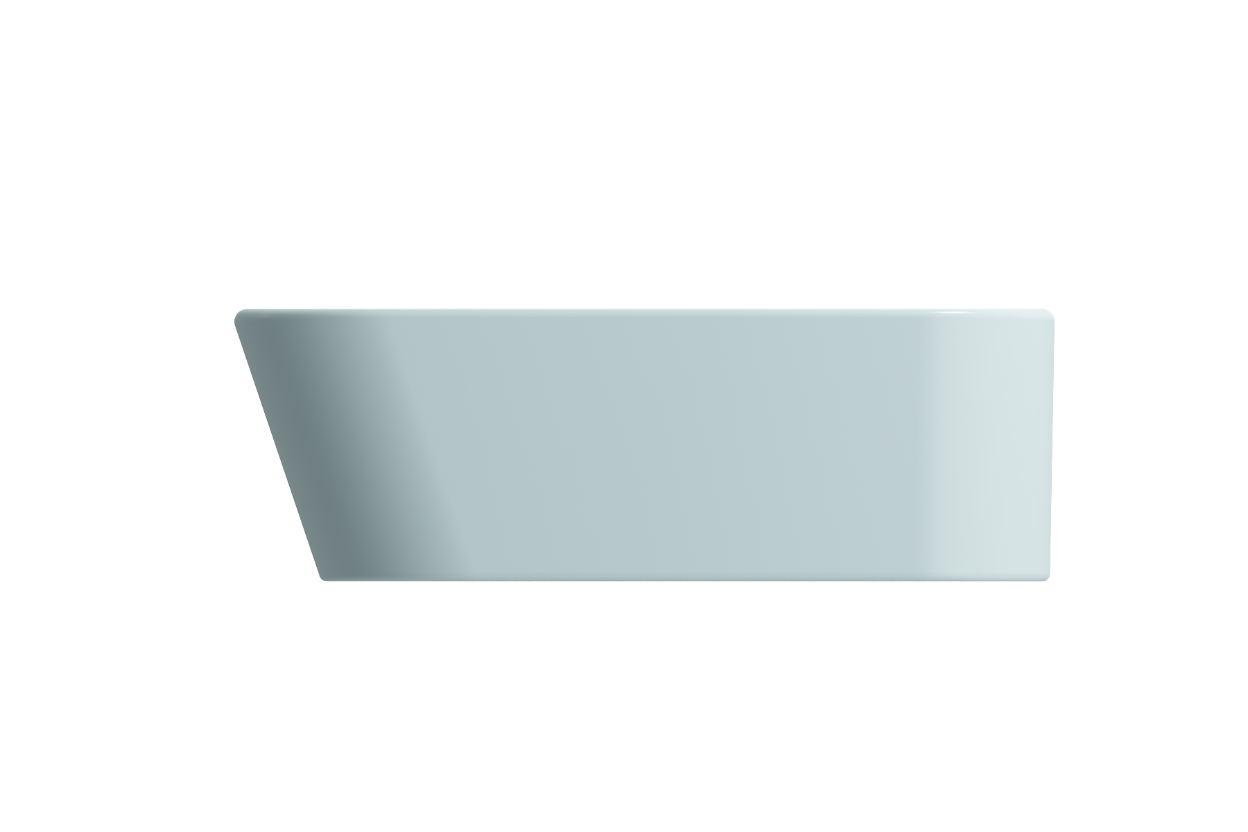 BOCCHI Firenze 20" Rectangle Vessel Fireclay Bathroom Sink, Matte Ice Blue, Single Faucet Hole, 1074-029-0126
