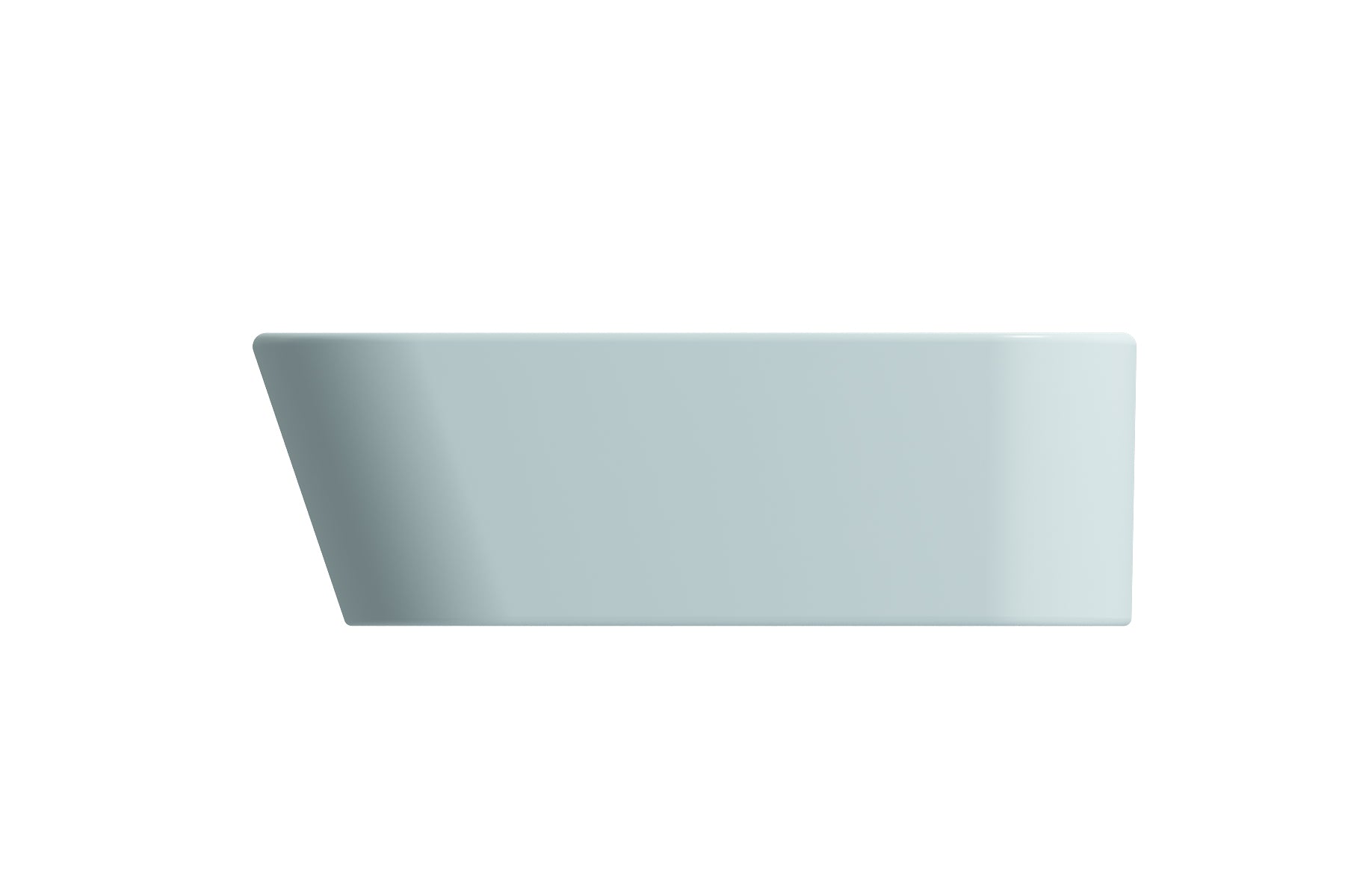 BOCCHI Firenze 20" Rectangle Vessel Fireclay Bathroom Sink, Matte Ice Blue, Single Faucet Hole, 1074-029-0126