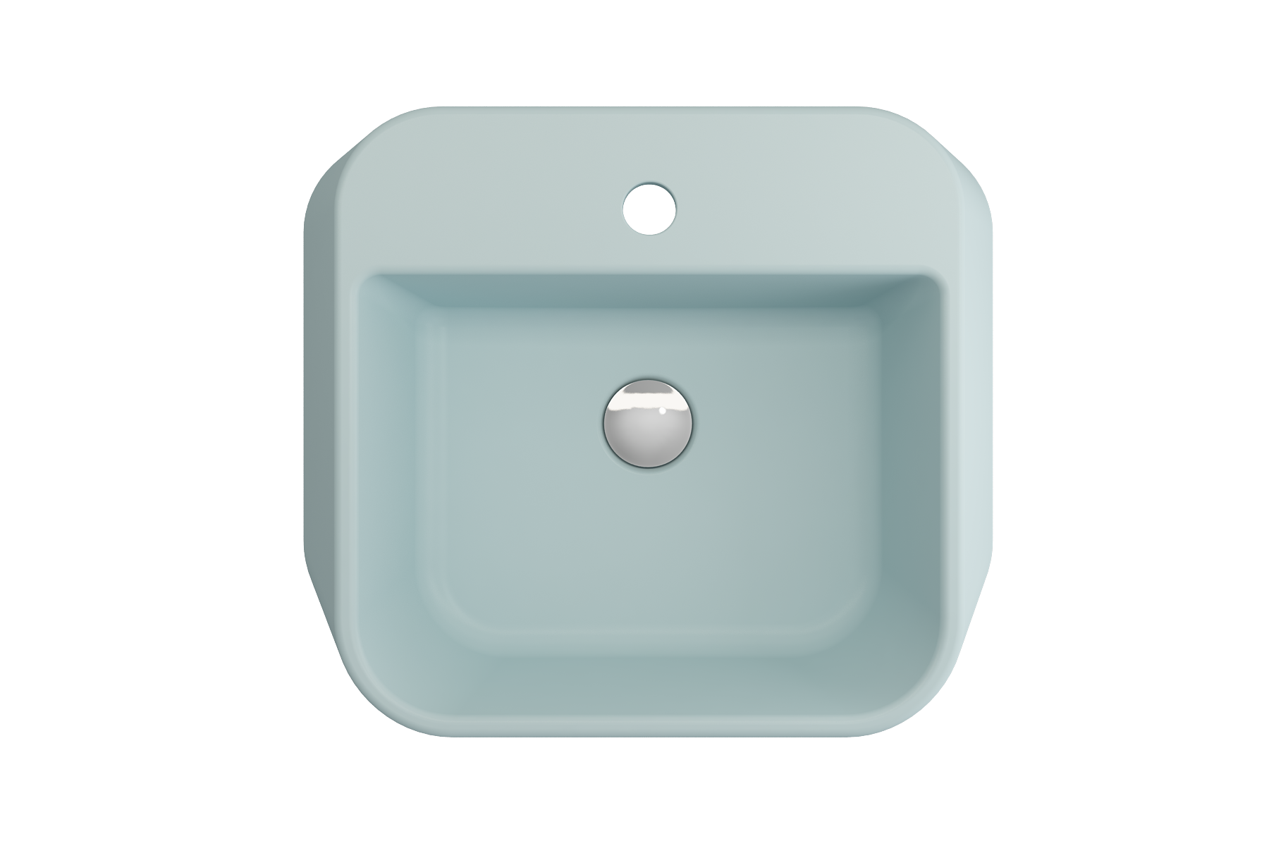 BOCCHI Firenze 20" Rectangle Vessel Fireclay Bathroom Sink, Matte Ice Blue, Single Faucet Hole, 1074-029-0126