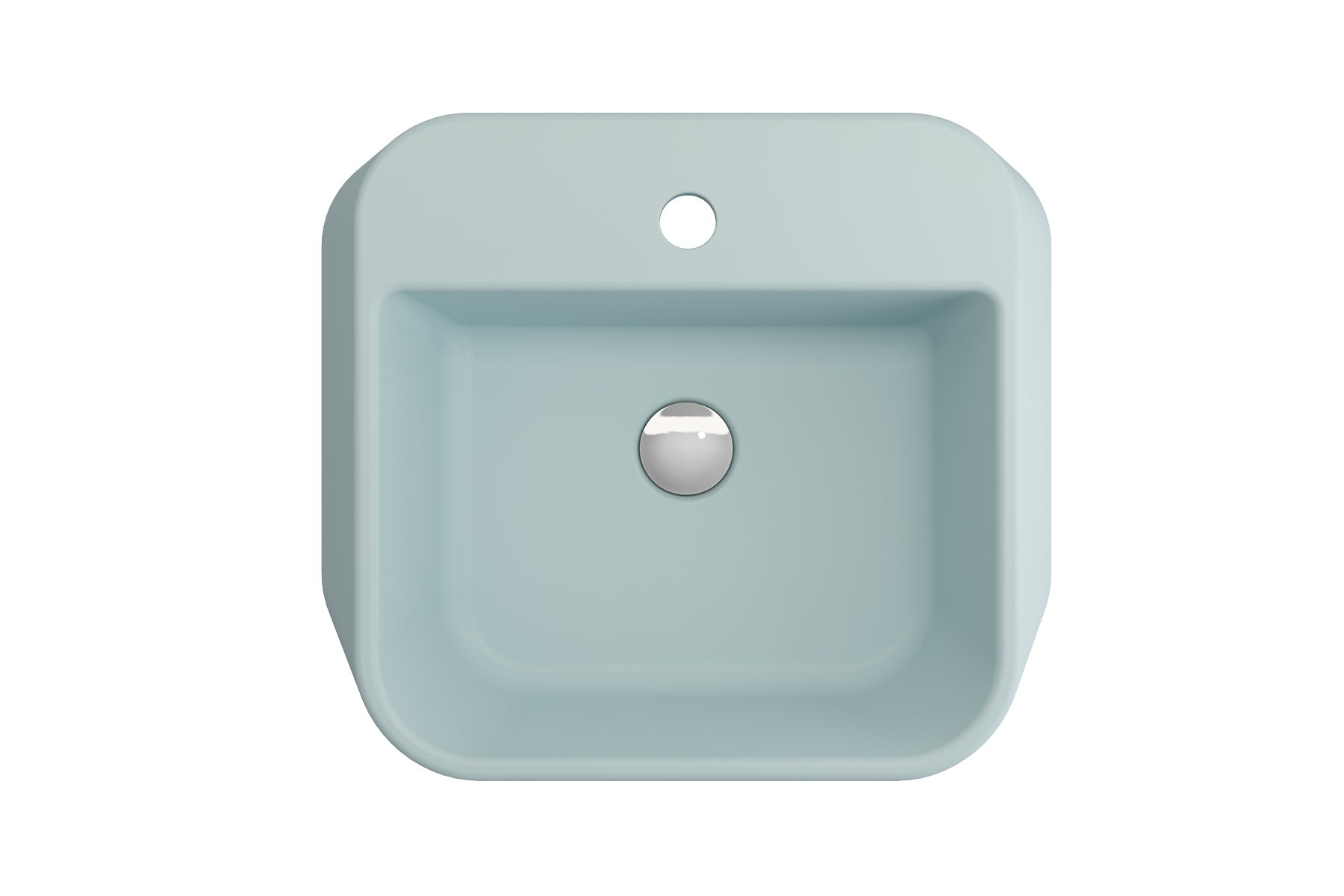 BOCCHI Firenze 20" Rectangle Vessel Fireclay Bathroom Sink, Matte Ice Blue, Single Faucet Hole, 1074-029-0126