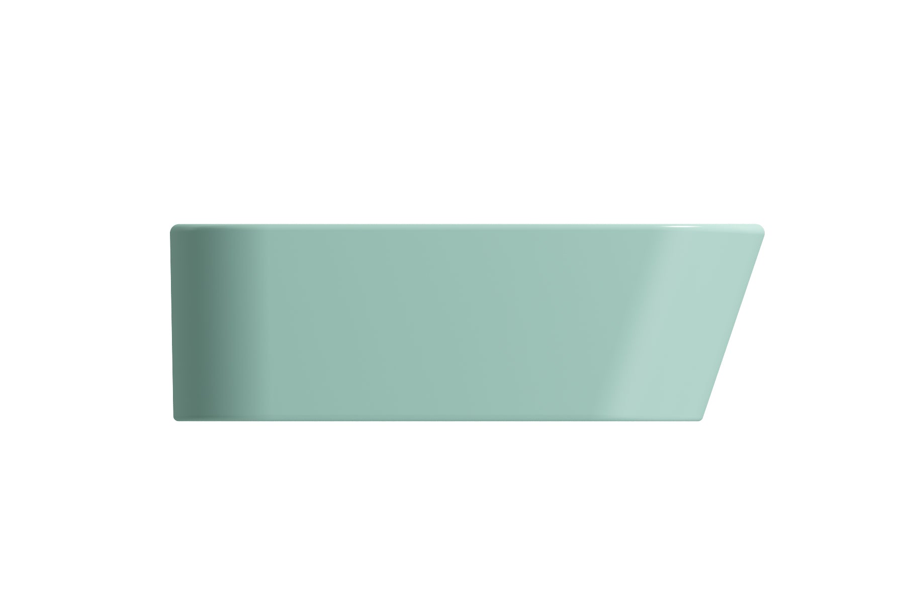 BOCCHI Firenze 20" Rectangle Vessel Fireclay Bathroom Sink, Matte Mint Green, Single Faucet Hole, 1074-033-0126
