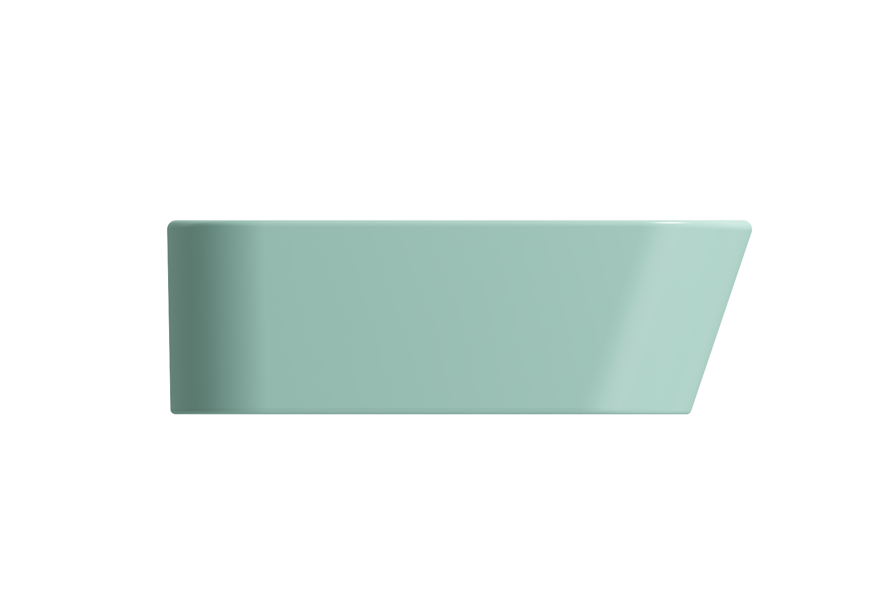 BOCCHI Firenze 20" Rectangle Vessel Fireclay Bathroom Sink, Matte Mint Green, Single Faucet Hole, 1074-033-0126