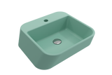 BOCCHI Firenze 20" Rectangle Vessel Fireclay Bathroom Sink, Matte Mint Green, Single Faucet Hole, 1074-033-0126