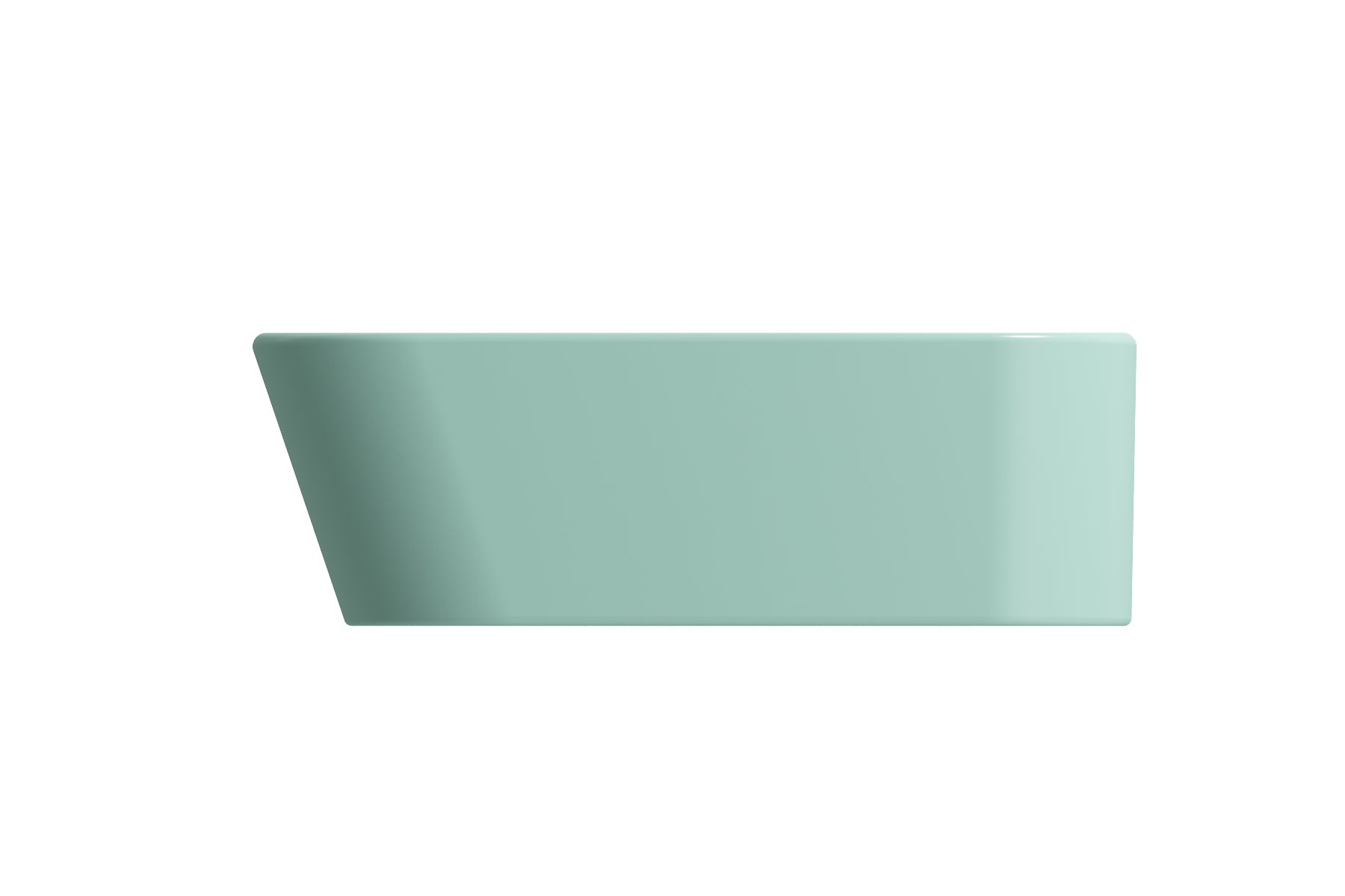 BOCCHI Firenze 20" Rectangle Vessel Fireclay Bathroom Sink, Matte Mint Green, Single Faucet Hole, 1074-033-0126