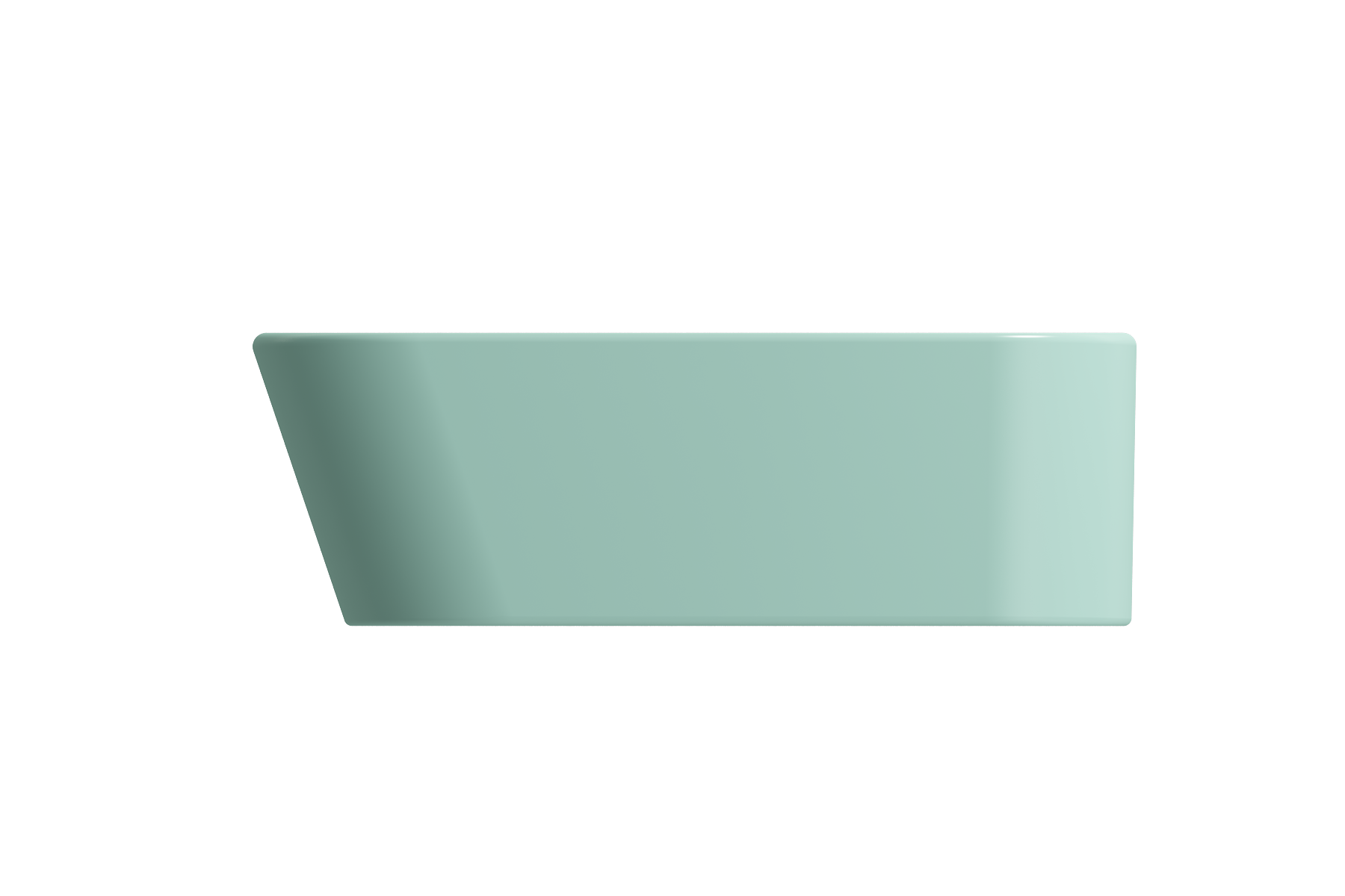 BOCCHI Firenze 20" Rectangle Vessel Fireclay Bathroom Sink, Matte Mint Green, Single Faucet Hole, 1074-033-0126