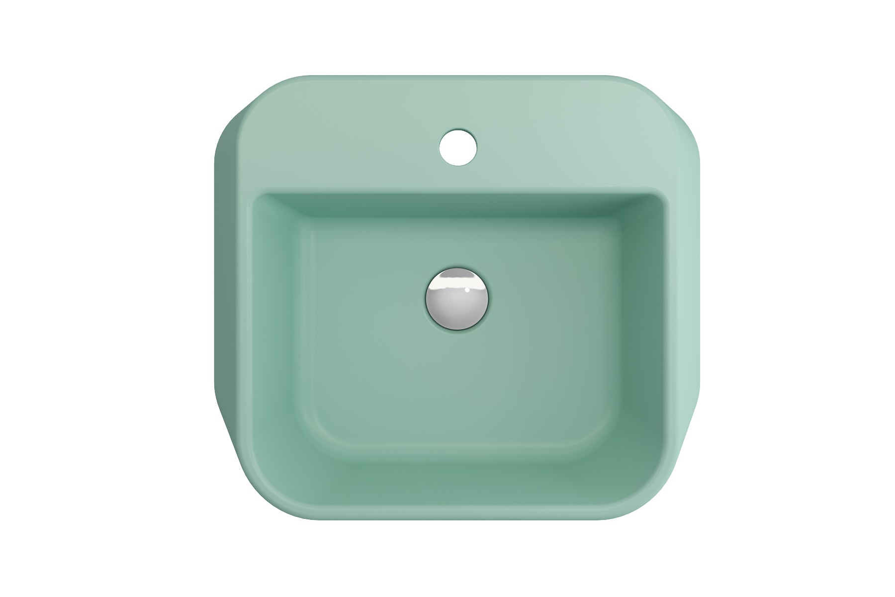 BOCCHI Firenze 20" Rectangle Vessel Fireclay Bathroom Sink, Matte Mint Green, Single Faucet Hole, 1074-033-0126