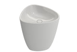 BOCCHI Etna 23" Palette Shaped Monoblock Pedestal Fireclay Bathroom Sink, White, 1075-001-0125