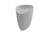 BOCCHI Etna 23" Palette Shaped Monoblock Pedestal Fireclay Bathroom Sink, White, 1075-001-0125