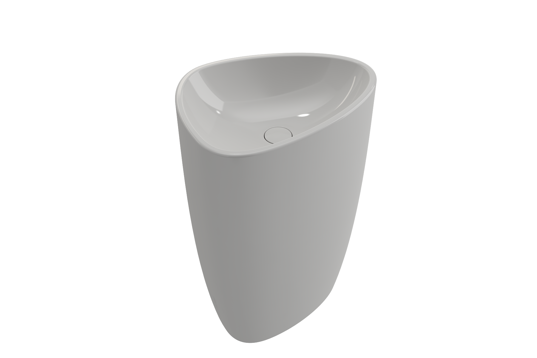 BOCCHI Etna 23" Palette Shaped Monoblock Pedestal Fireclay Bathroom Sink, White, 1075-001-0125