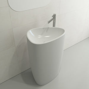 Alternate Image for BOCCHI Etna 23" Palette Shaped Monoblock Pedestal Fireclay Bathroom Sink, Matte White, 1075-002-0125