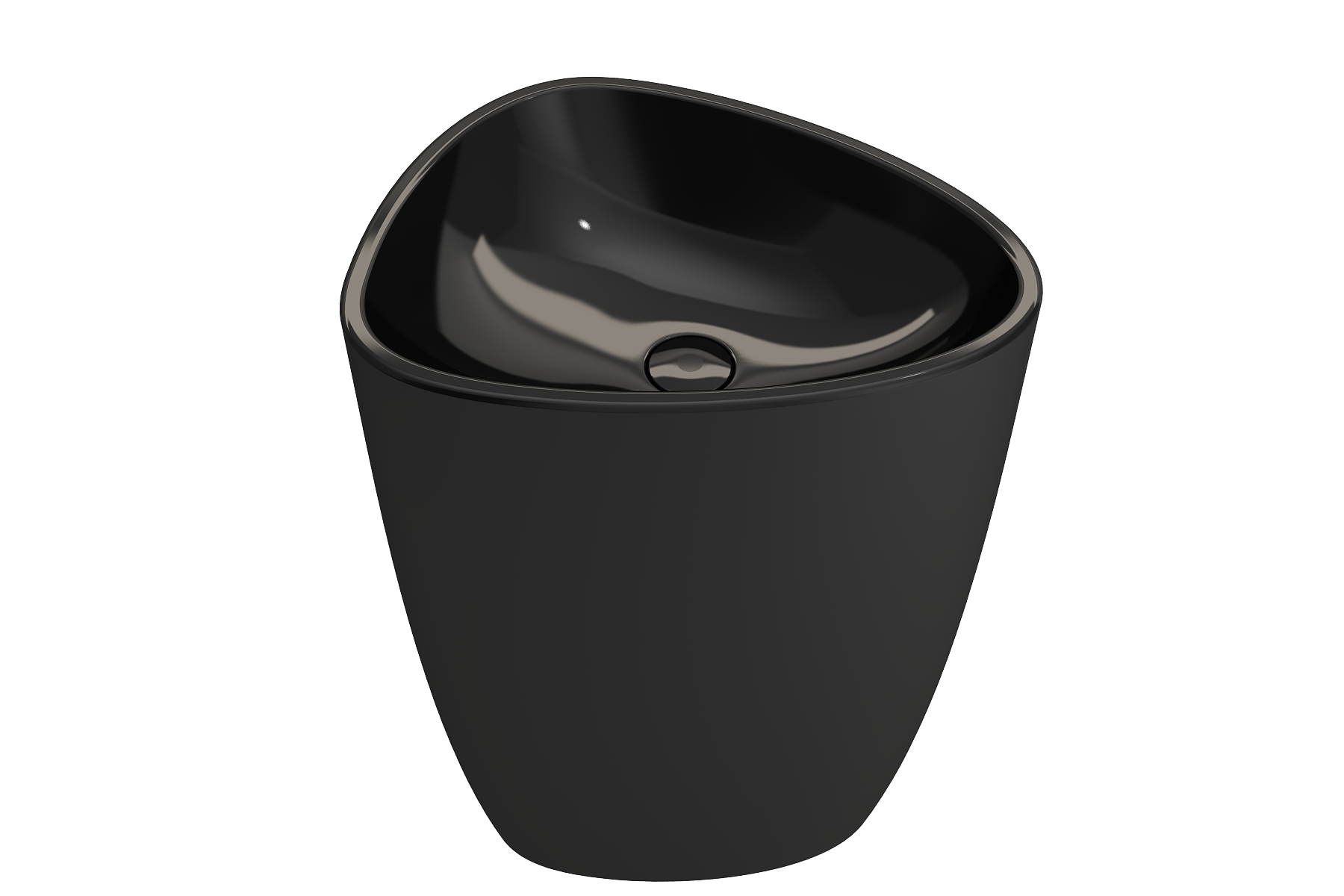 BOCCHI Etna 23" Palette Shaped Monoblock Pedestal Fireclay Bathroom Sink, Black, 1075-005-0125