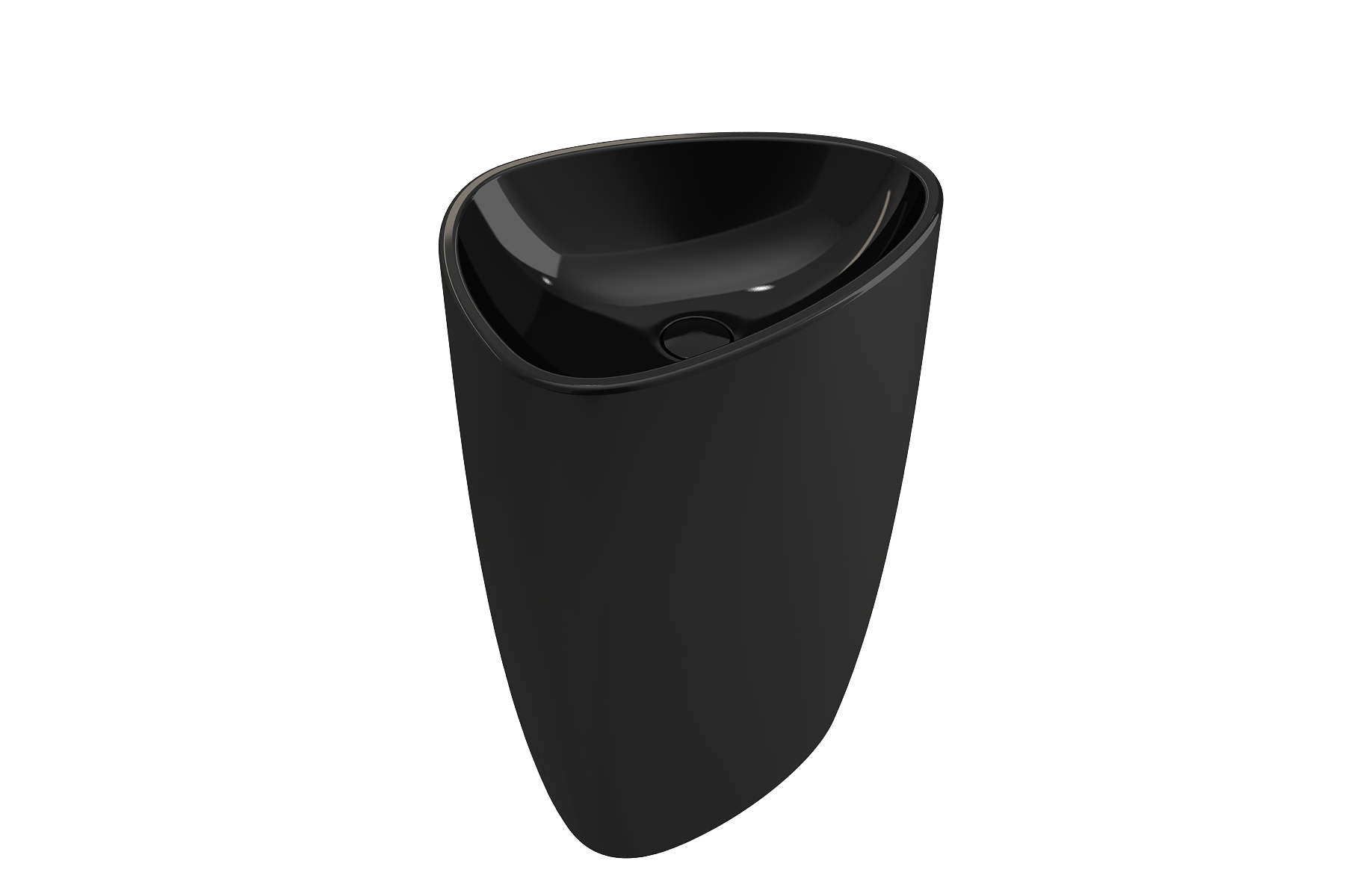 BOCCHI Etna 23" Palette Shaped Monoblock Pedestal Fireclay Bathroom Sink, Black, 1075-005-0125