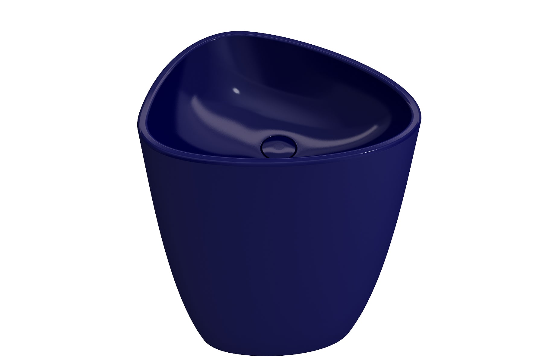BOCCHI Etna 23" Palette Shaped Monoblock Pedestal Fireclay Bathroom Sink, Sapphire Blue, 1075-010-0125