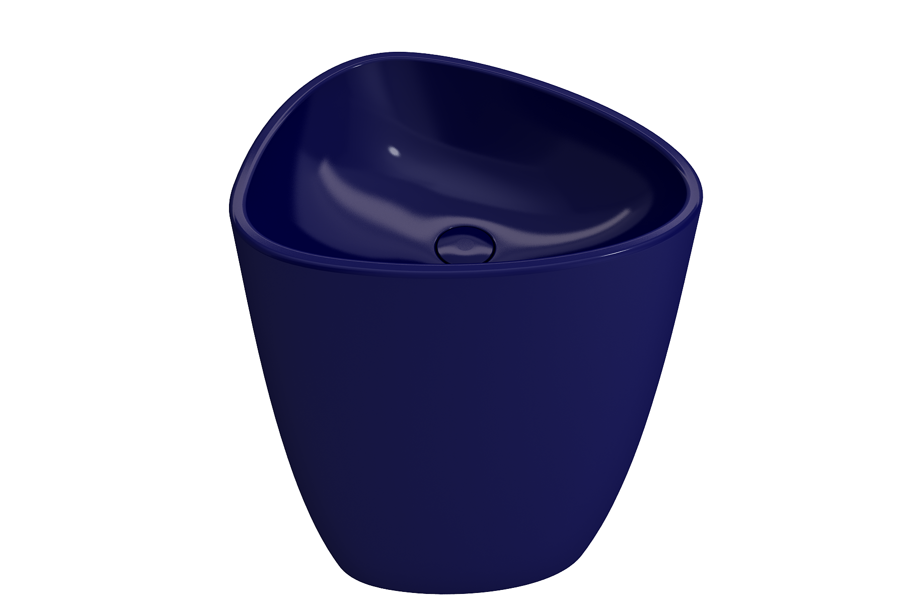BOCCHI Etna 23" Palette Shaped Monoblock Pedestal Fireclay Bathroom Sink, Sapphire Blue, 1075-010-0125