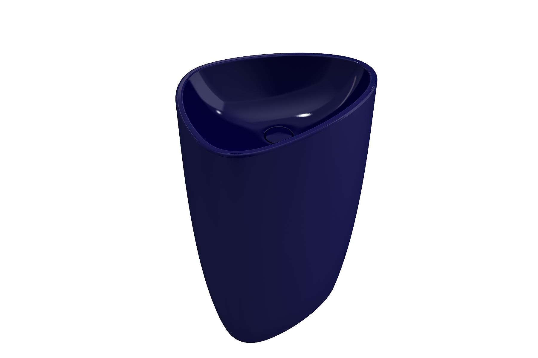 BOCCHI Etna 23" Palette Shaped Monoblock Pedestal Fireclay Bathroom Sink, Sapphire Blue, 1075-010-0125