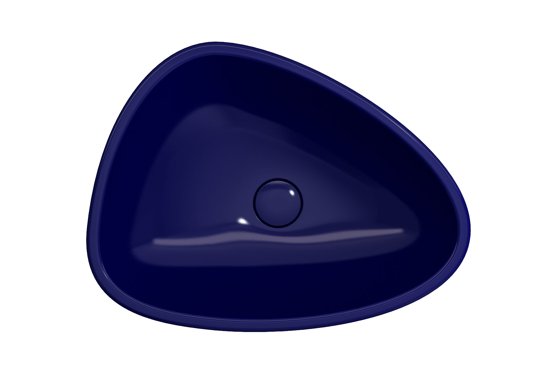BOCCHI Etna 23" Palette Shaped Monoblock Pedestal Fireclay Bathroom Sink, Sapphire Blue, 1075-010-0125