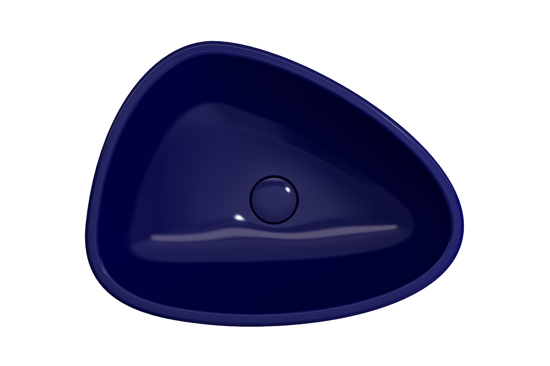 BOCCHI Etna 23" Palette Shaped Monoblock Pedestal Fireclay Bathroom Sink, Sapphire Blue, 1075-010-0125