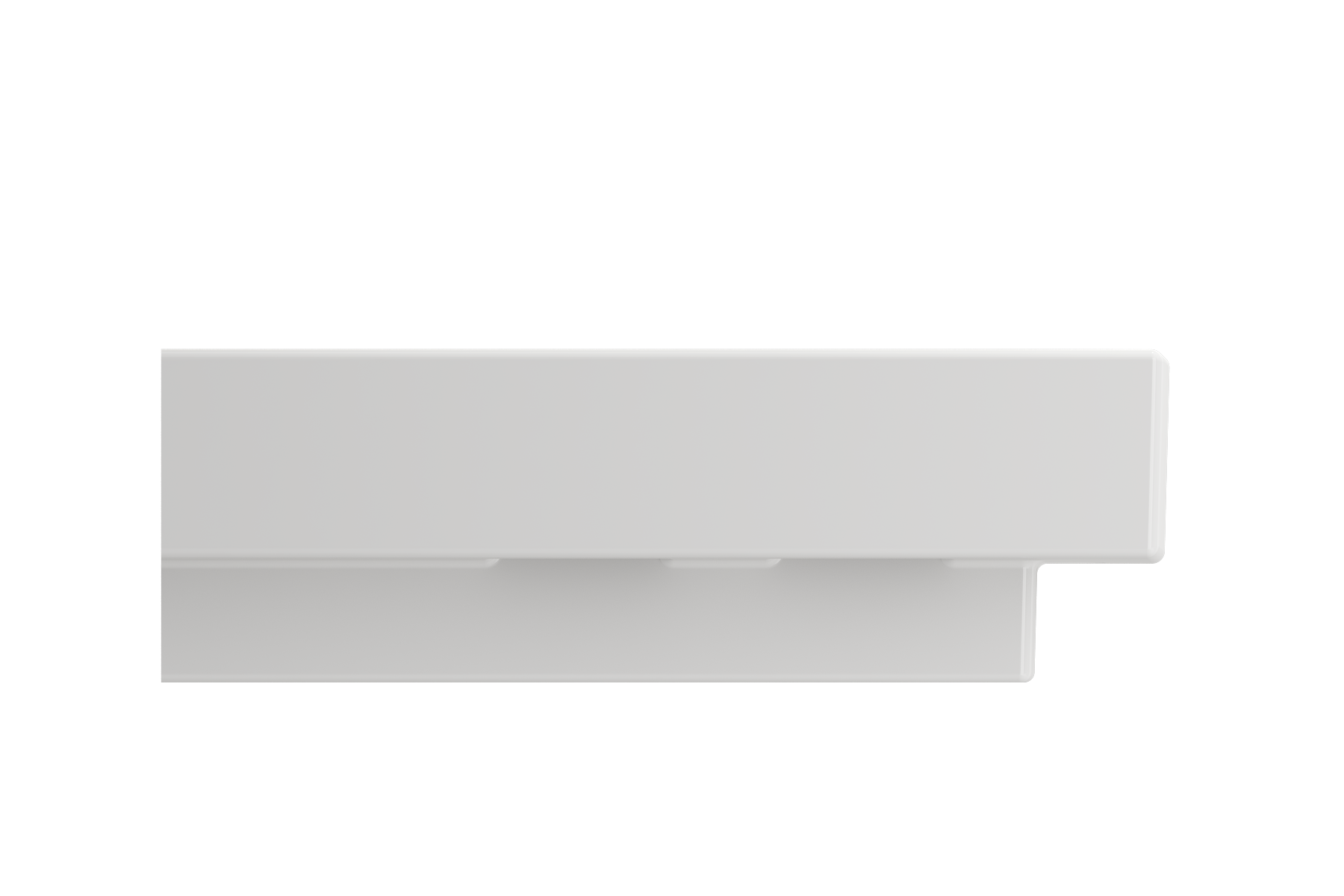 BOCCHI Scala 19" Square Wallmount Fireclay Bathroom Sink, White, Single Faucet Hole, 1076-001-0126