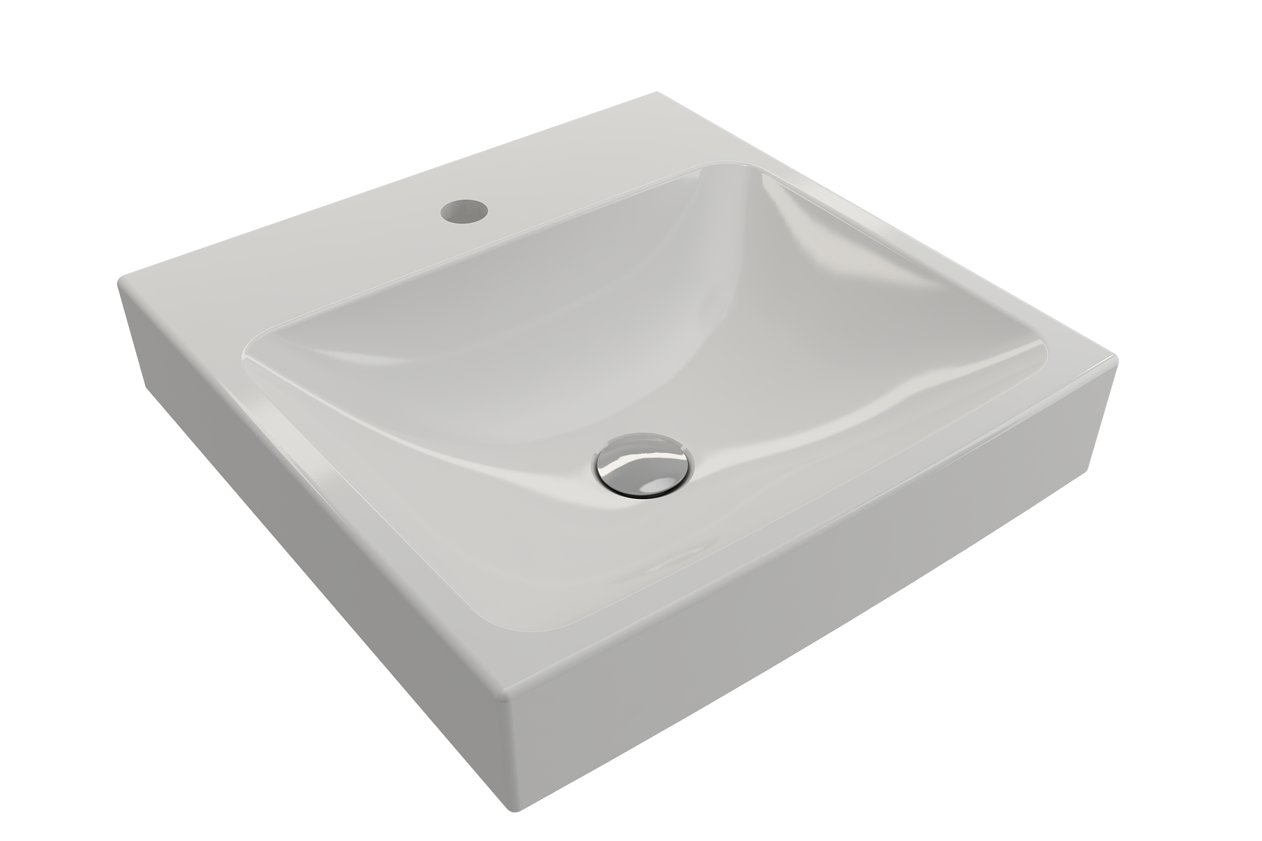 BOCCHI Scala 19" Square Wallmount Fireclay Bathroom Sink, White, Single Faucet Hole, 1076-001-0126