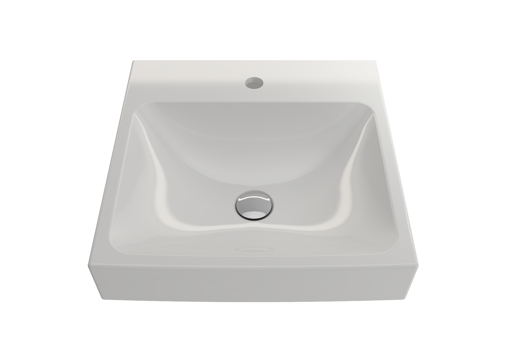 BOCCHI Scala 19" Square Wallmount Fireclay Bathroom Sink, White, Single Faucet Hole, 1076-001-0126