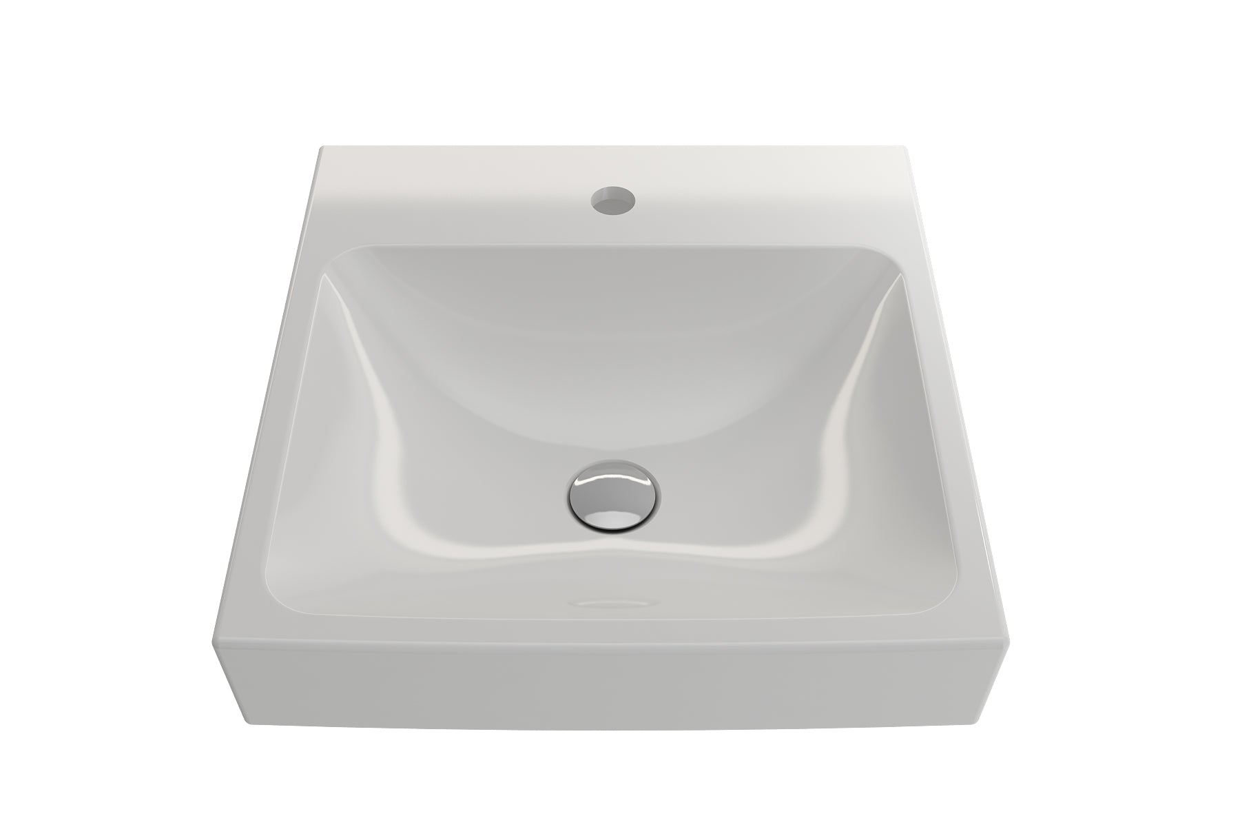 BOCCHI Scala 19" Square Wallmount Fireclay Bathroom Sink, White, Single Faucet Hole, 1076-001-0126