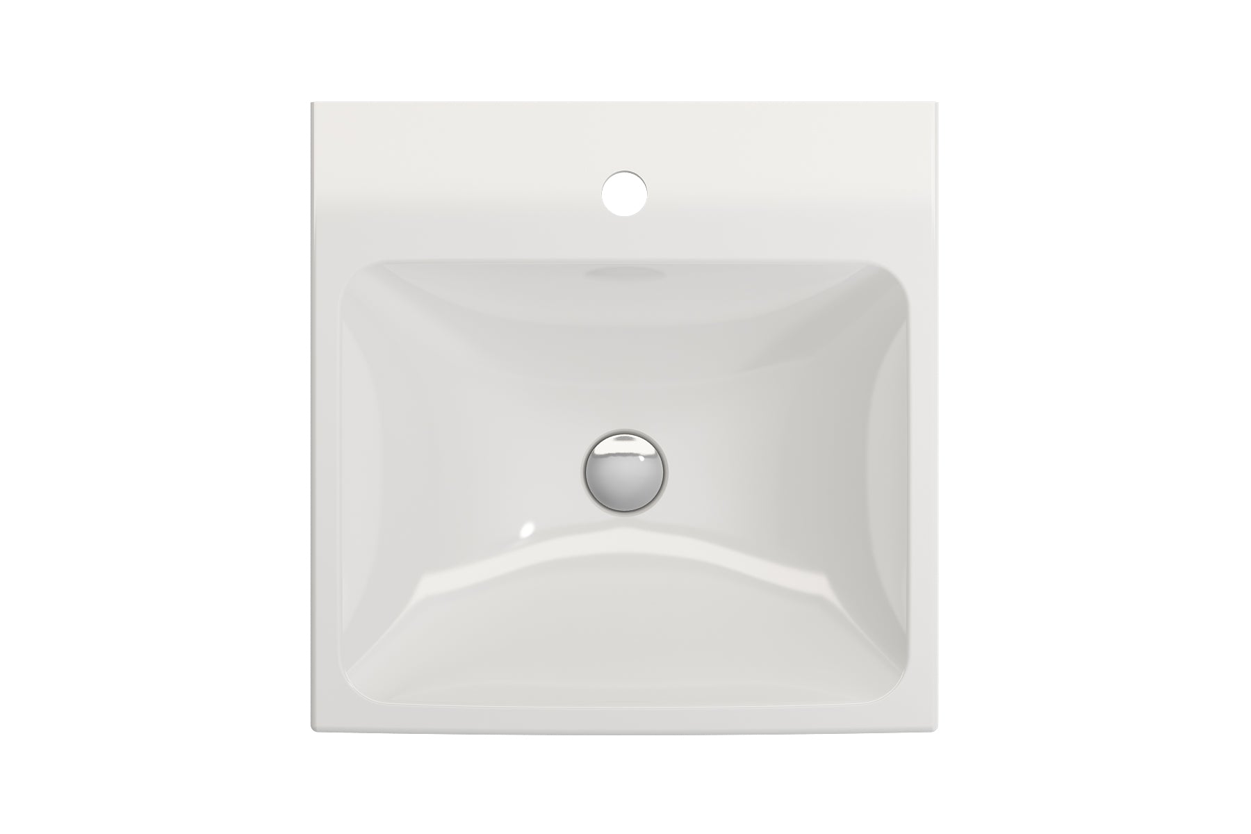 BOCCHI Scala 19" Square Wallmount Fireclay Bathroom Sink, White, Single Faucet Hole, 1076-001-0126