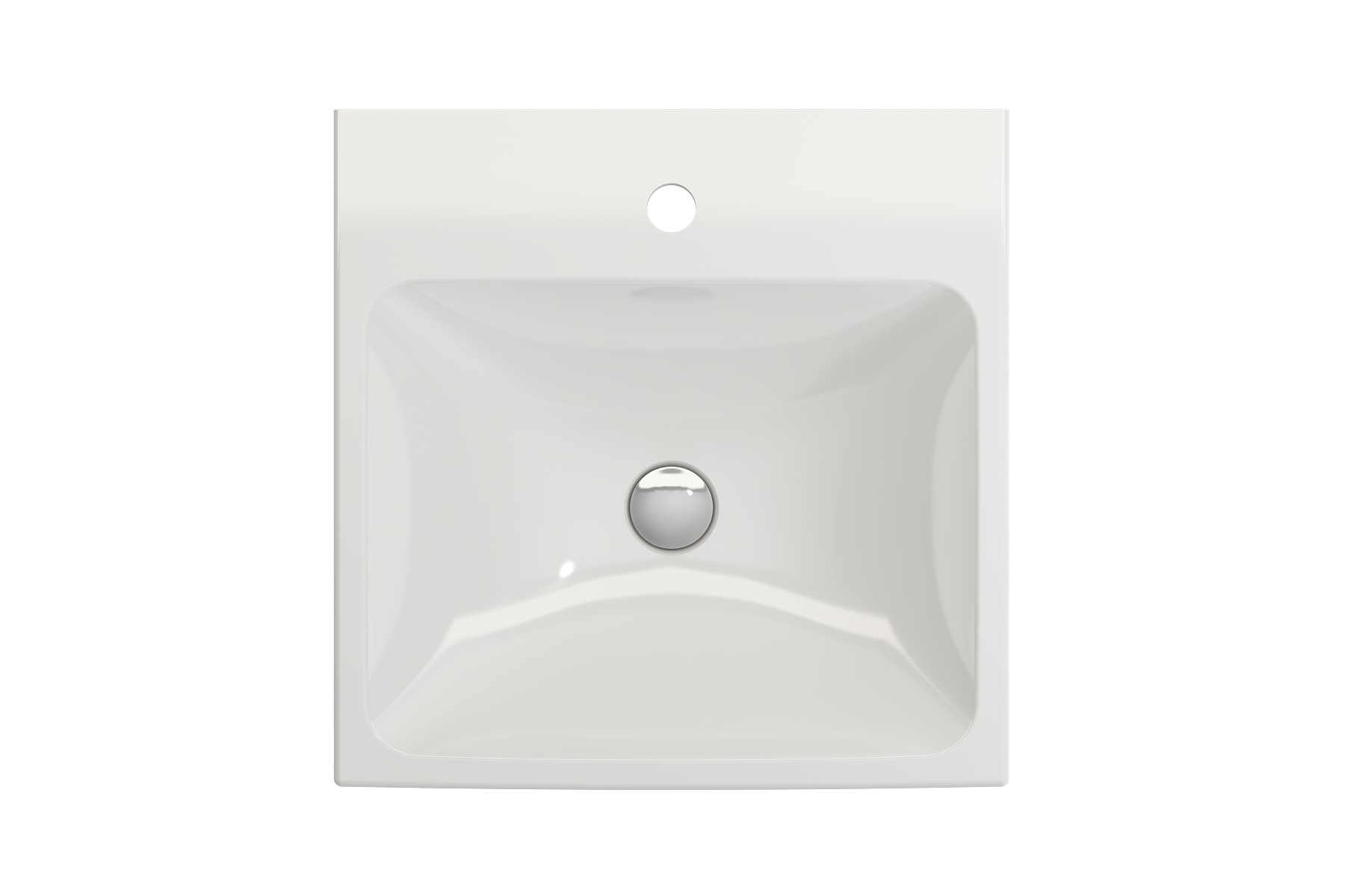 BOCCHI Scala 19" Square Wallmount Fireclay Bathroom Sink, White, Single Faucet Hole, 1076-001-0126