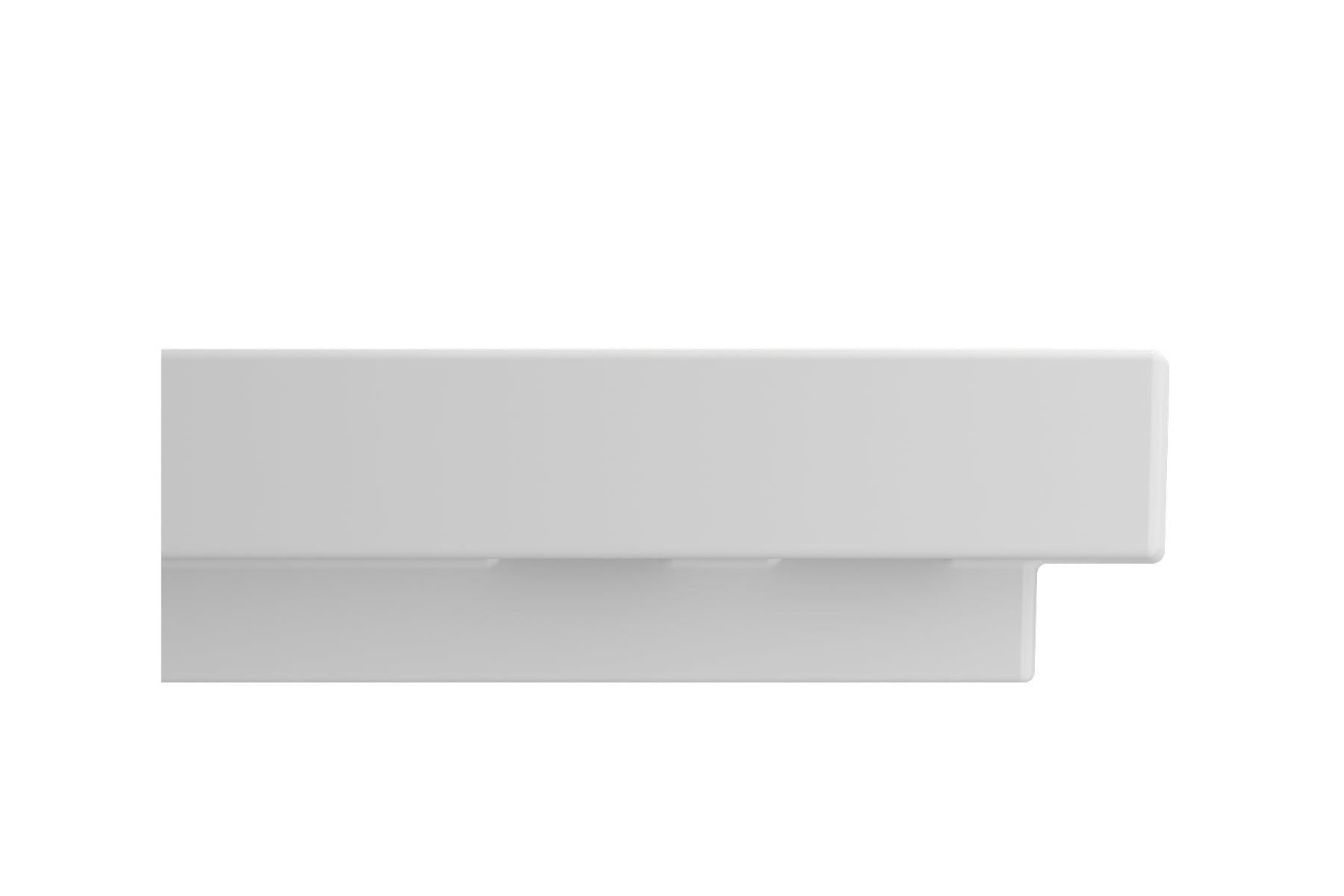 BOCCHI Scala 19" Square Wallmount Fireclay Bathroom Sink, Matte White, Single Faucet Hole, 1076-002-0126