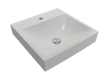 BOCCHI Scala 19" Square Wallmount Fireclay Bathroom Sink, Matte White, Single Faucet Hole, 1076-002-0126
