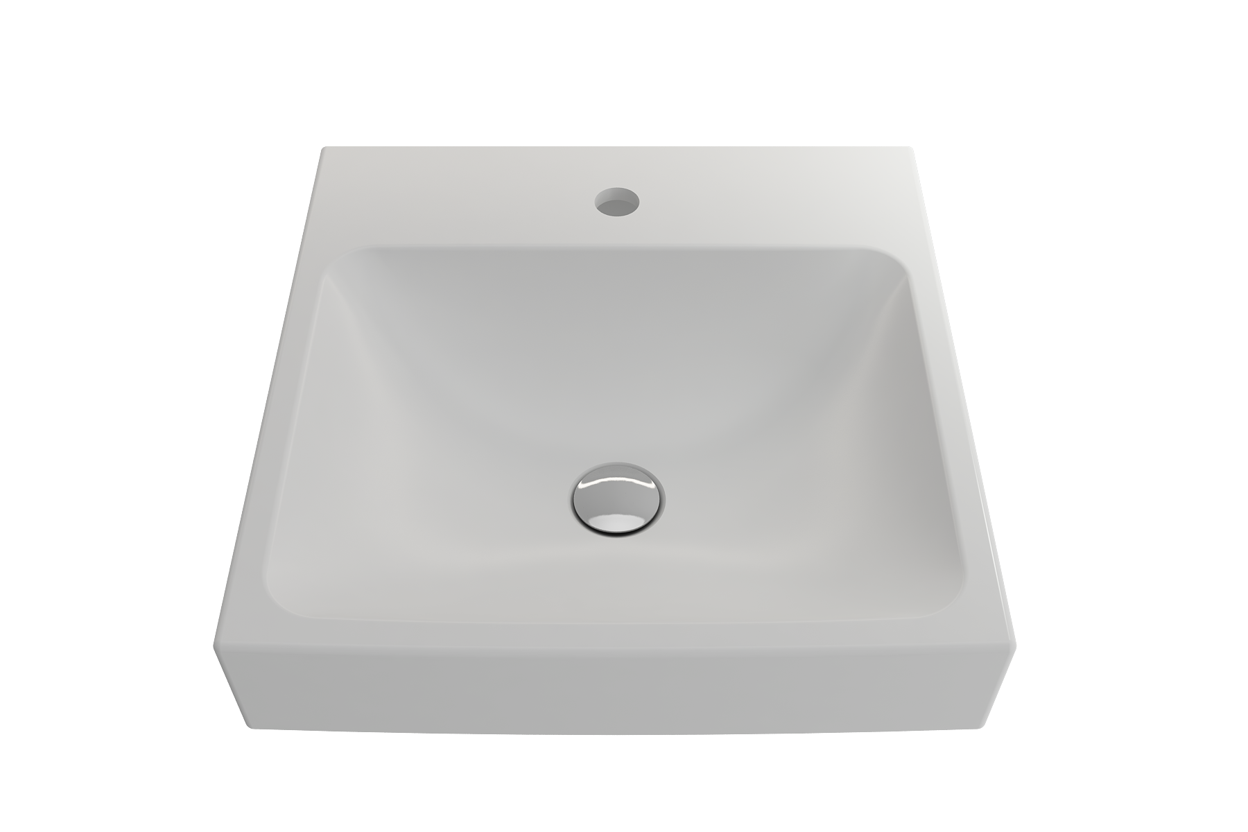 BOCCHI Scala 19" Square Wallmount Fireclay Bathroom Sink, Matte White, Single Faucet Hole, 1076-002-0126