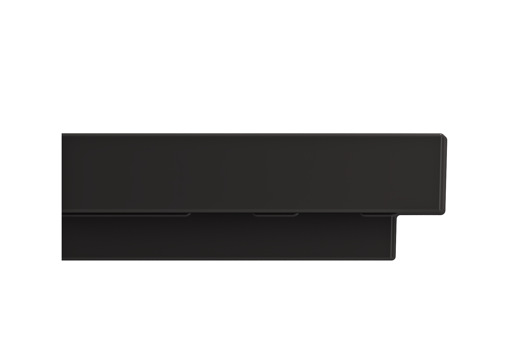 BOCCHI Scala 19" Square Wallmount Fireclay Bathroom Sink, Matte Black, Single Faucet Hole, 1076-004-0126