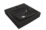 BOCCHI Scala 19" Square Wallmount Fireclay Bathroom Sink, Matte Black, Single Faucet Hole, 1076-004-0126