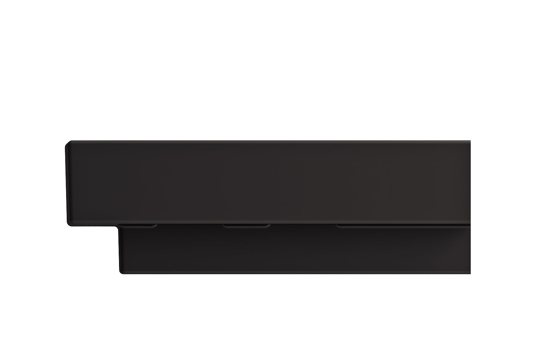 BOCCHI Scala 19" Square Wallmount Fireclay Bathroom Sink, Matte Black, Single Faucet Hole, 1076-004-0126