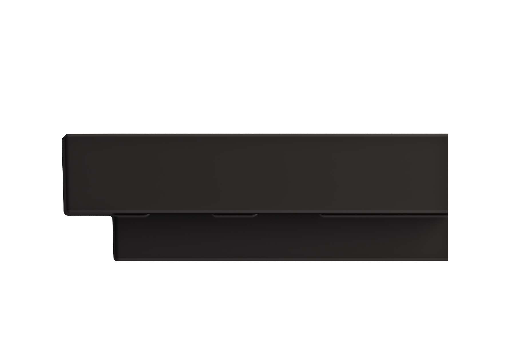 BOCCHI Scala 19" Square Wallmount Fireclay Bathroom Sink, Matte Black, Single Faucet Hole, 1076-004-0126