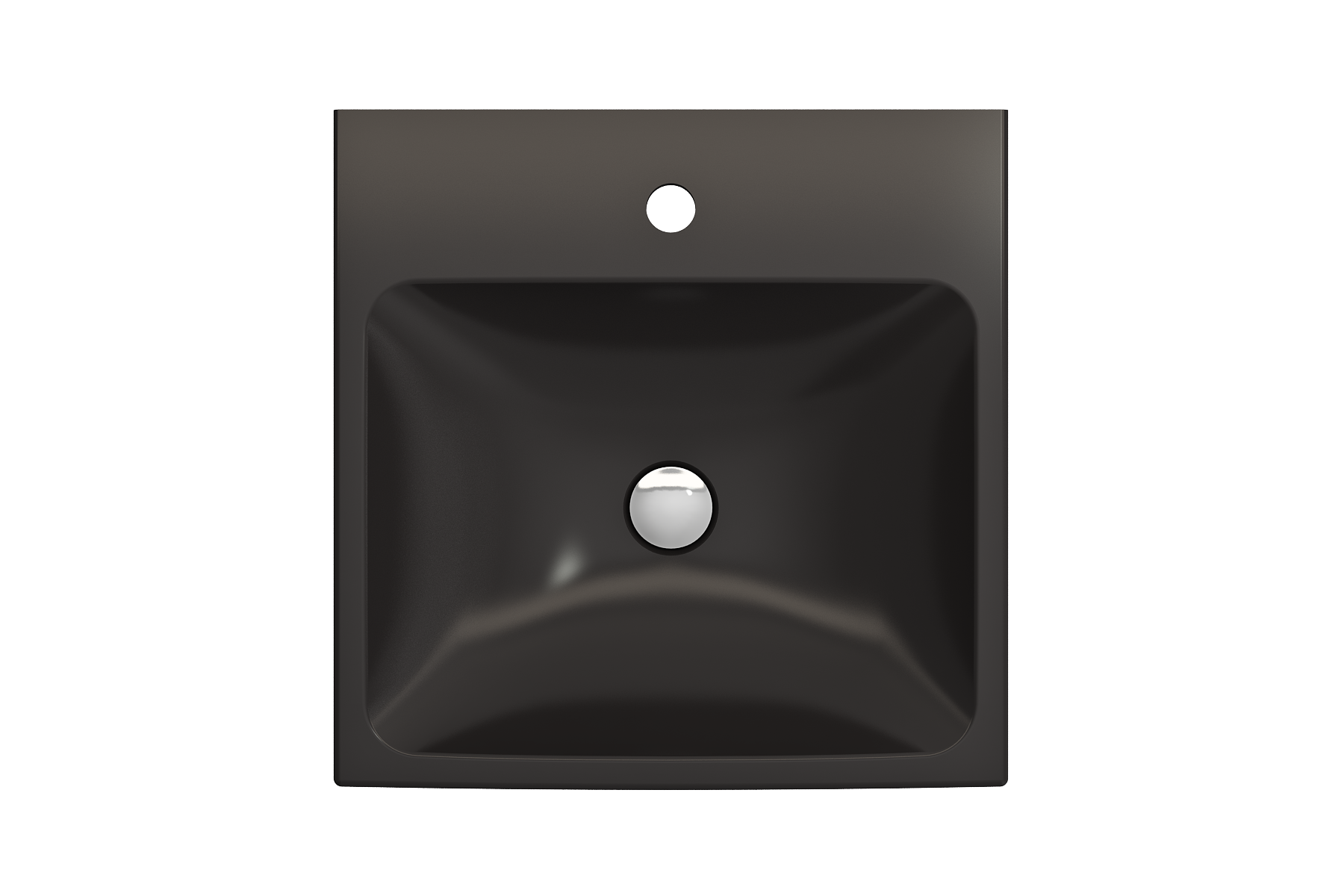 BOCCHI Scala 19" Square Wallmount Fireclay Bathroom Sink, Matte Black, Single Faucet Hole, 1076-004-0126