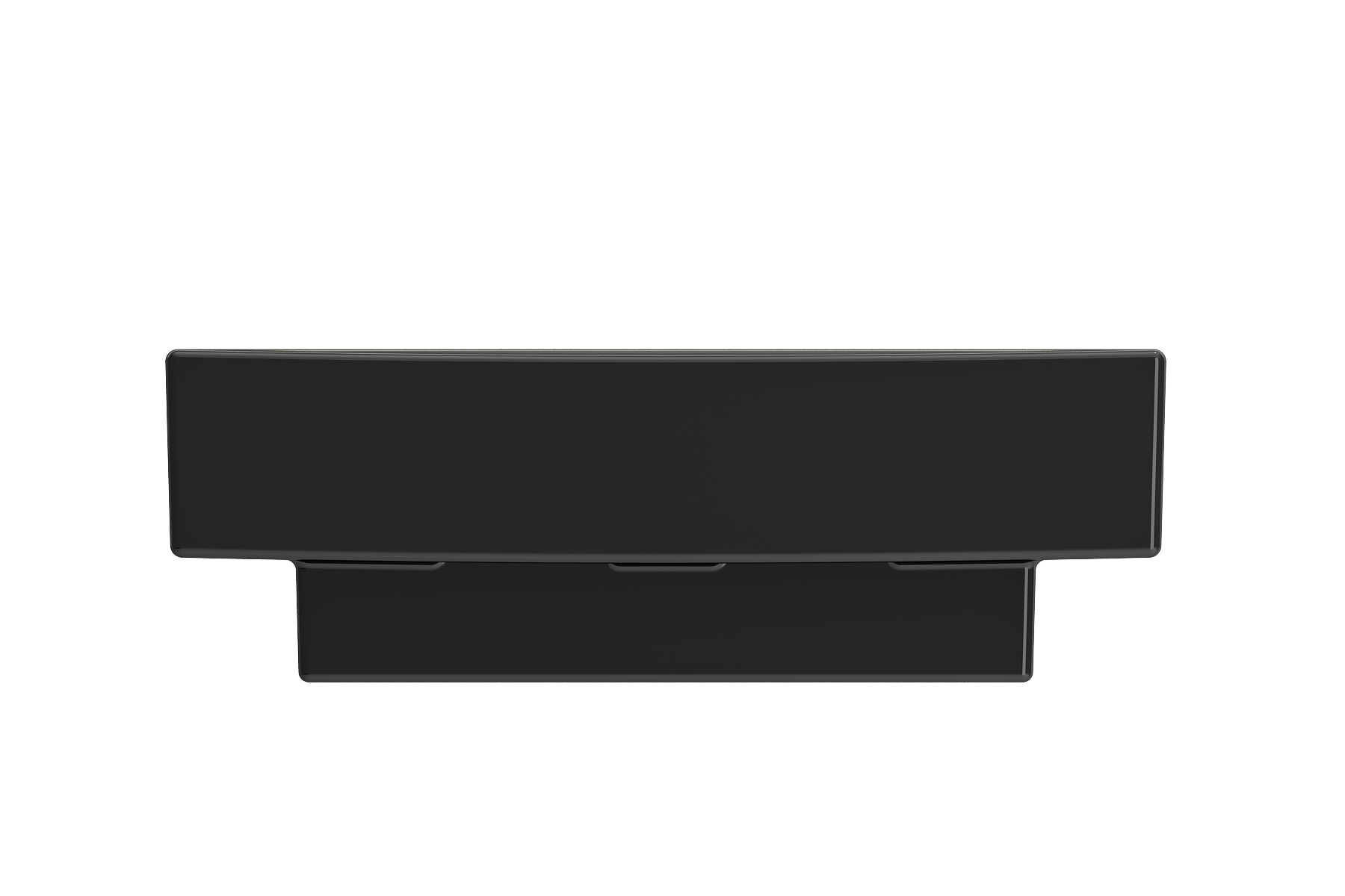 BOCCHI Scala 19" Square Wallmount Fireclay Bathroom Sink, Black, Single Faucet Hole, 1076-005-0126