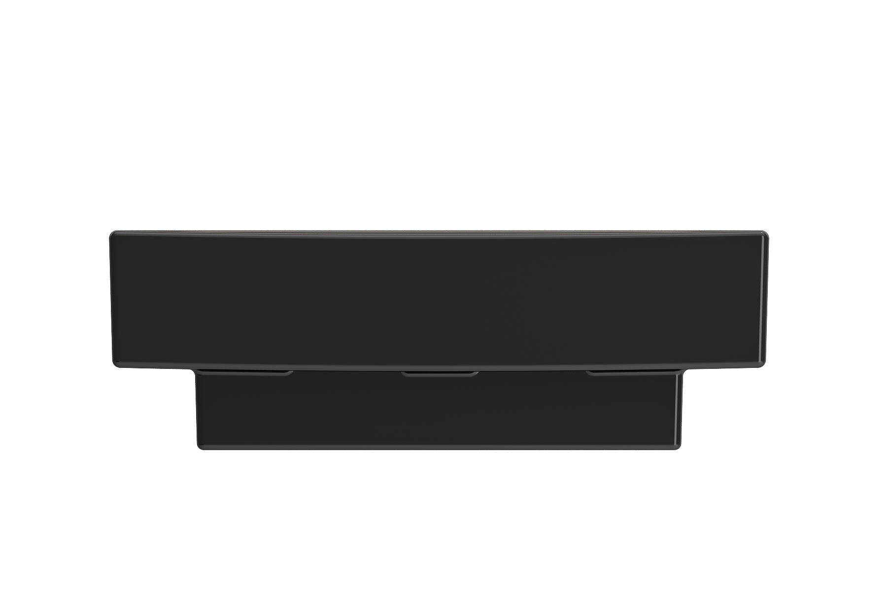 BOCCHI Scala 19" Square Wallmount Fireclay Bathroom Sink, Black, Single Faucet Hole, 1076-005-0126