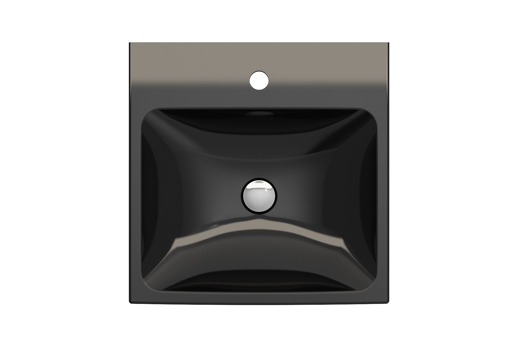 BOCCHI Scala 19" Square Wallmount Fireclay Bathroom Sink, Black, Single Faucet Hole, 1076-005-0126