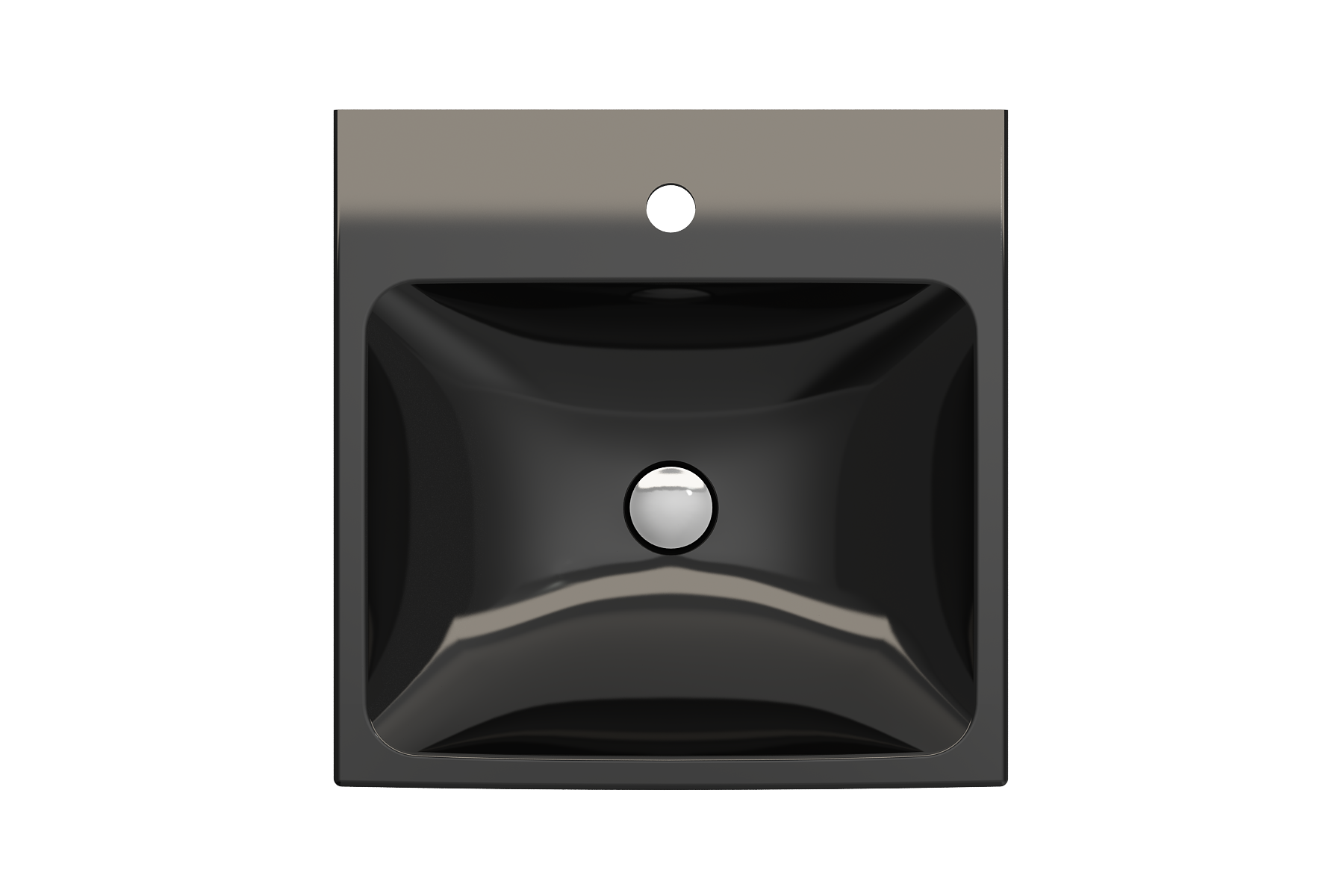 BOCCHI Scala 19" Square Wallmount Fireclay Bathroom Sink, Black, Single Faucet Hole, 1076-005-0126