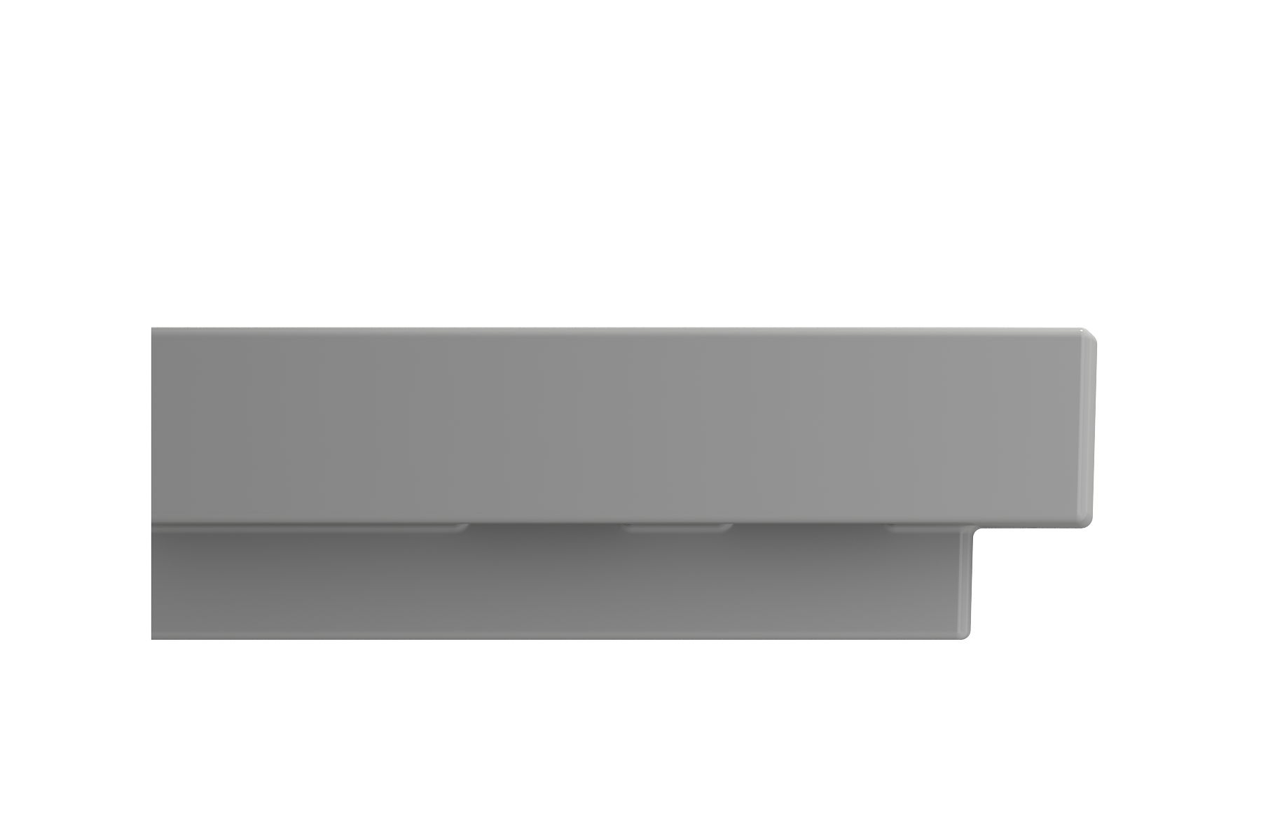 BOCCHI Scala 19" Square Wallmount Fireclay Bathroom Sink, Matte Gray, Single Faucet Hole, 1076-006-0126